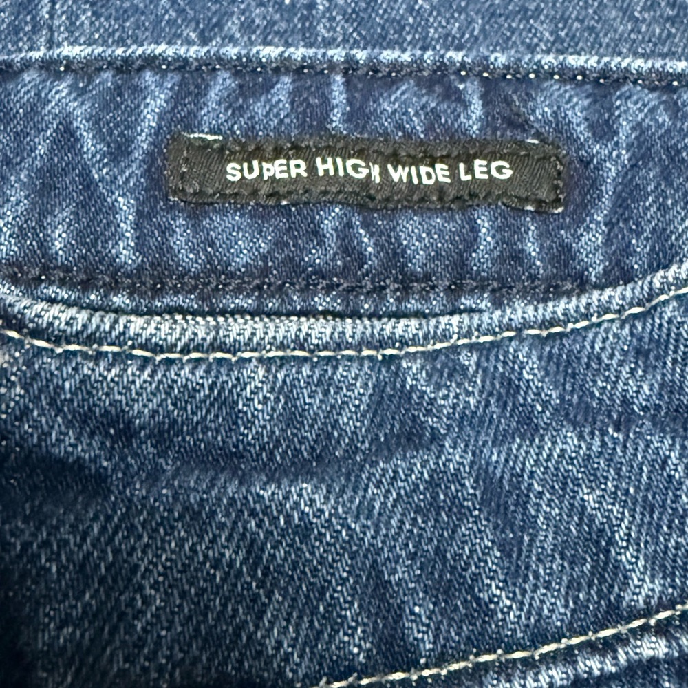 Free Assembly Super High Rise Wide Leg Jeans Dark Wash 30” Inseam Size 6 - Picture 5 of 5